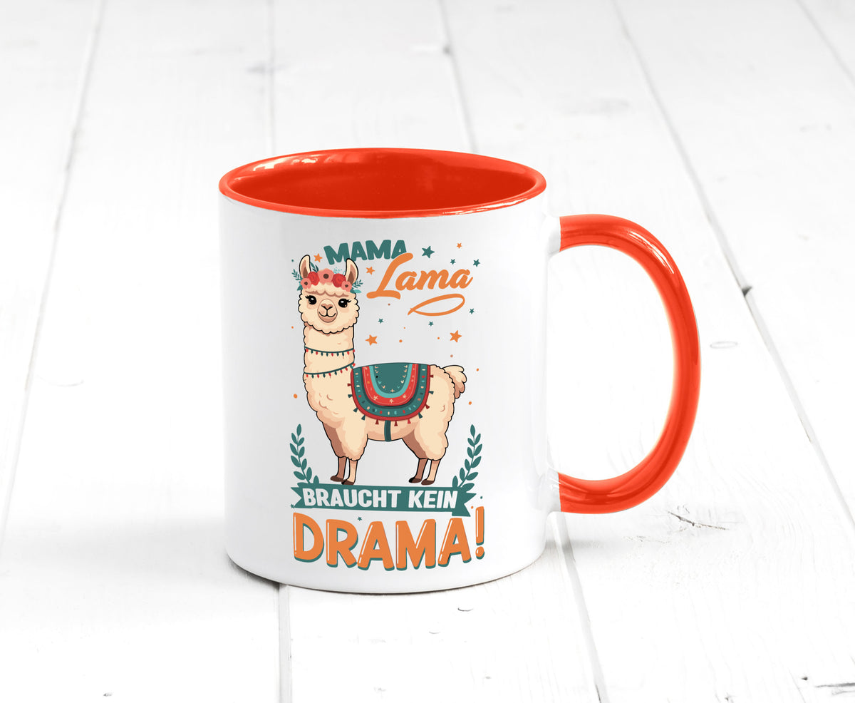 Mama Lama braucht kein Drama | Muttertag Humor Familie Geschenkidee Tasse