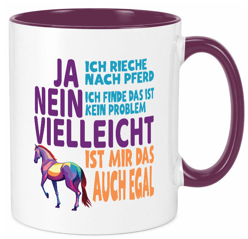 Ja ich Rieche nach Pferd | Reiten Pferdestall lustiger Spruch Geschenk Humor Tasse