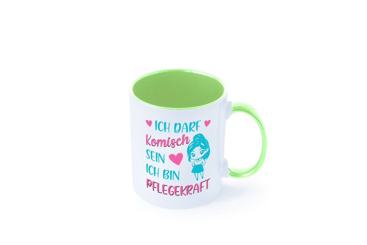 Ich darf komisch sein | Pflegekraft Geschenkidee Humor Tasse