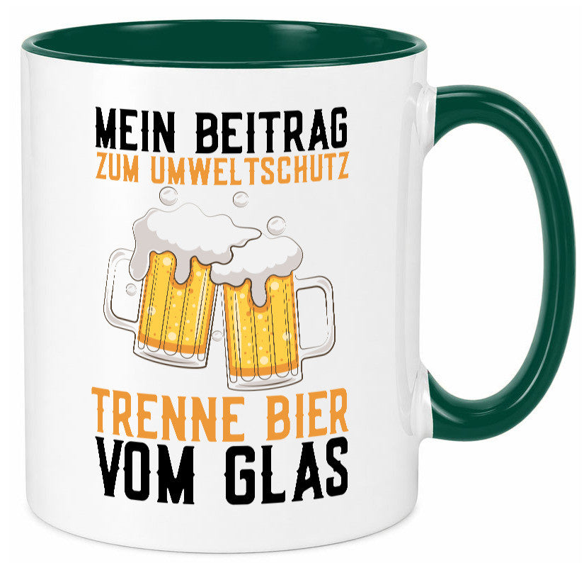 Beitrag zum Umweltschutz | Biertrinker Party Pils lustiger Spruch Geschenk Tasse