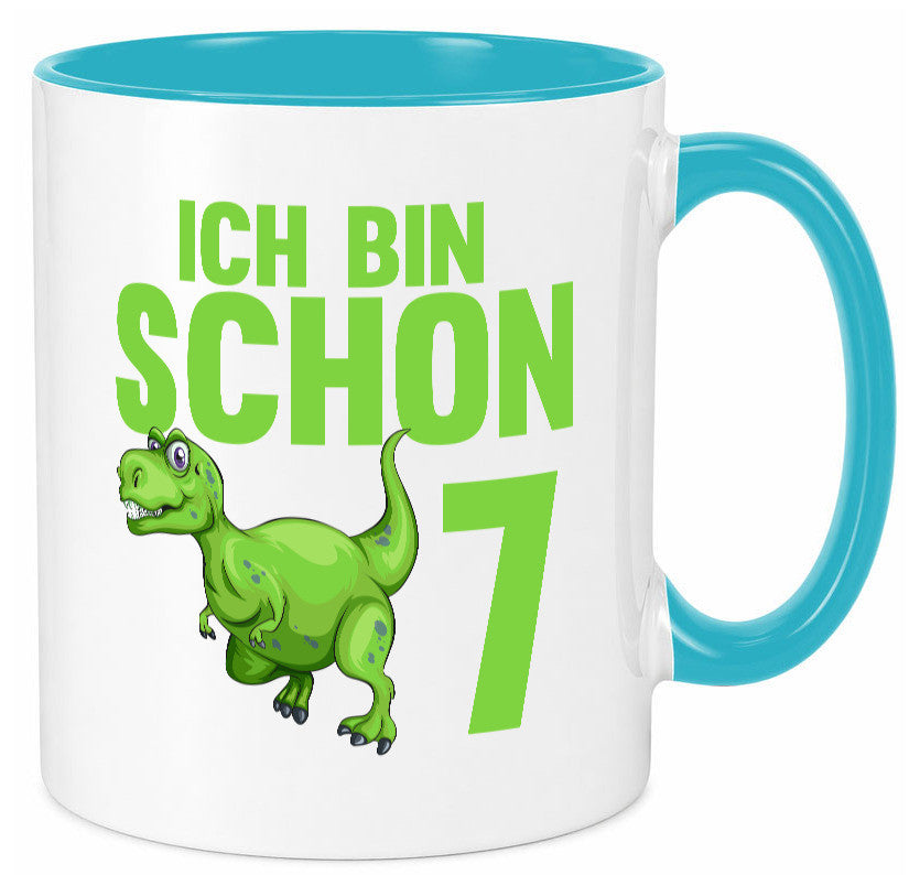 7. Geburtstag | 7 Jahre Dino Dinosaurier Humor Geschenkidee Tasse
