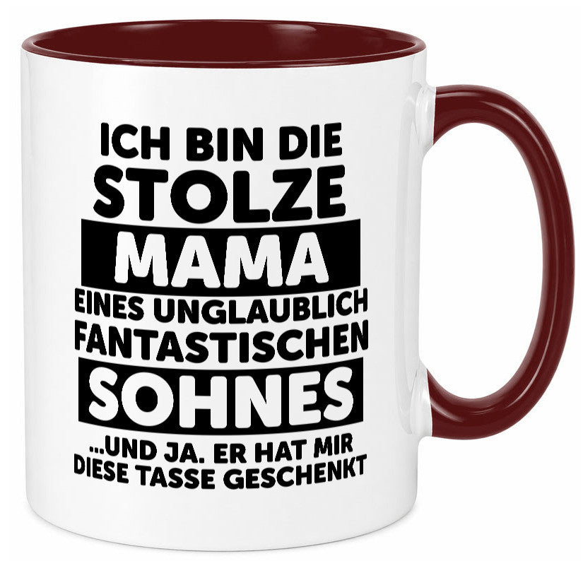 Stolze Mama | Fantastischer Sohn Beste Humor Familie Geschenkidee Tasse