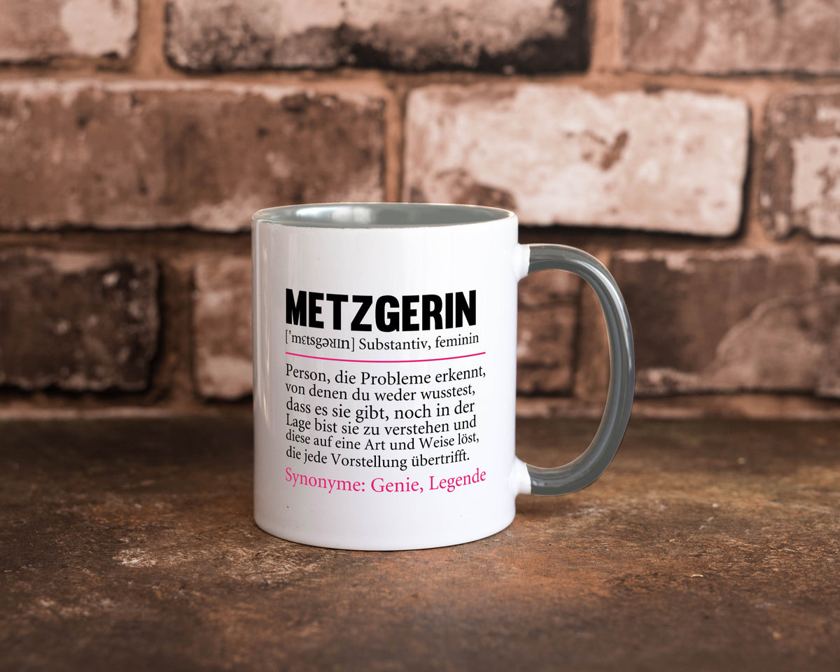 Metzgerin | lustig Fleischerin Humor v2 lustiger Spruch Geschenk Geschenkidee Tasse