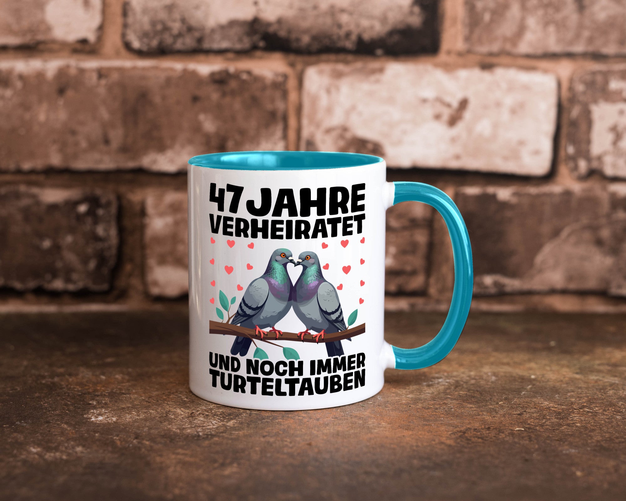 47 Jahre verheiratet | Turteltauben Ehe Ehepaar Humor Geschenkidee Tasse