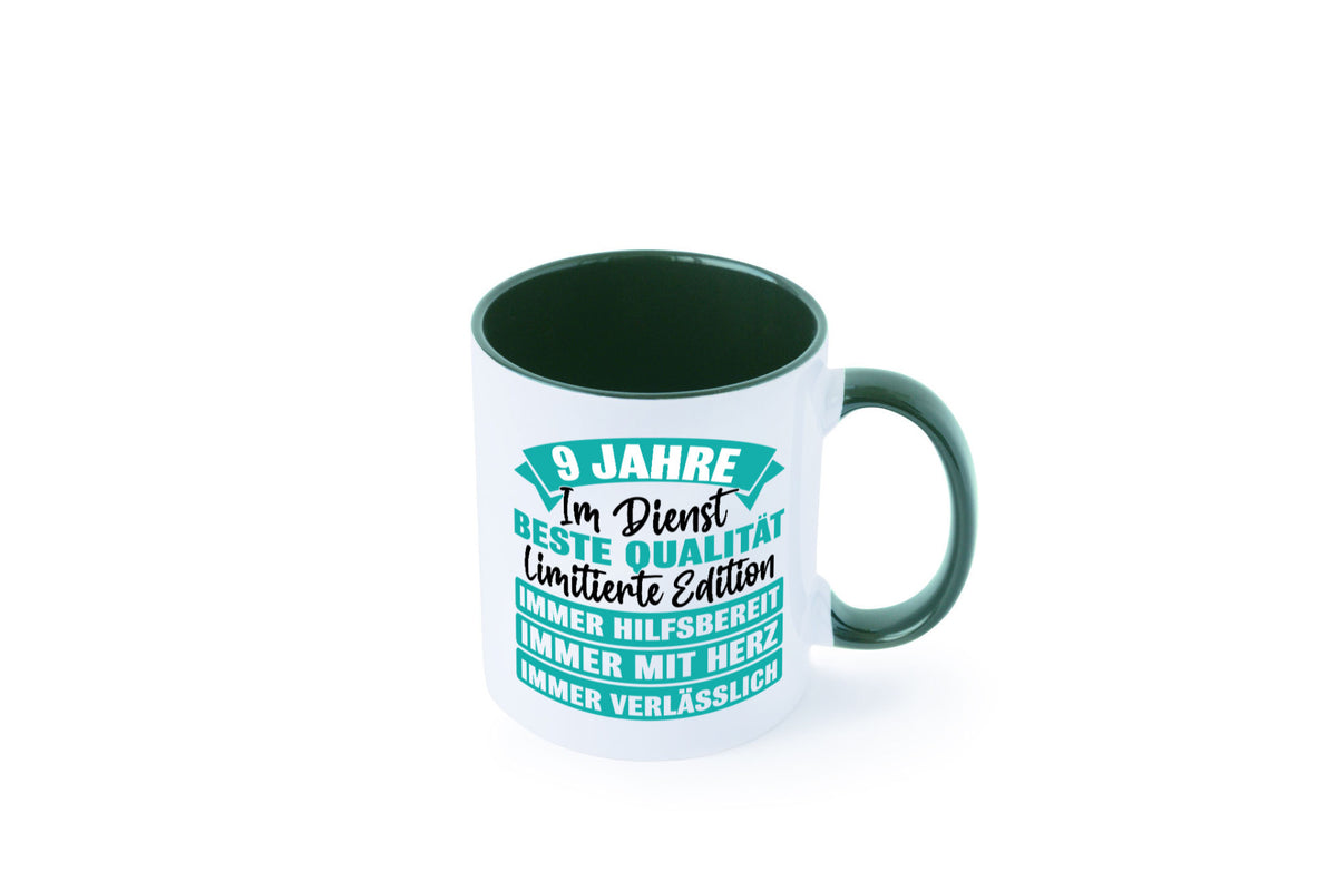 9 Jahre im Dienst | Jubiläum Arbeit Humor Kollegen Büro Geschenkidee Tasse
