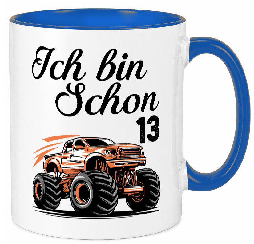 13. Geburtstag | Monster truck 13 Jahre Geschenkidee Humor Tasse