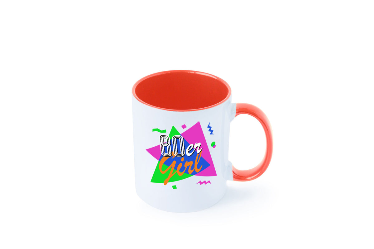 80er Girl - Jahre bunt + verrückt retro Humor Geschenkidee Tasse
