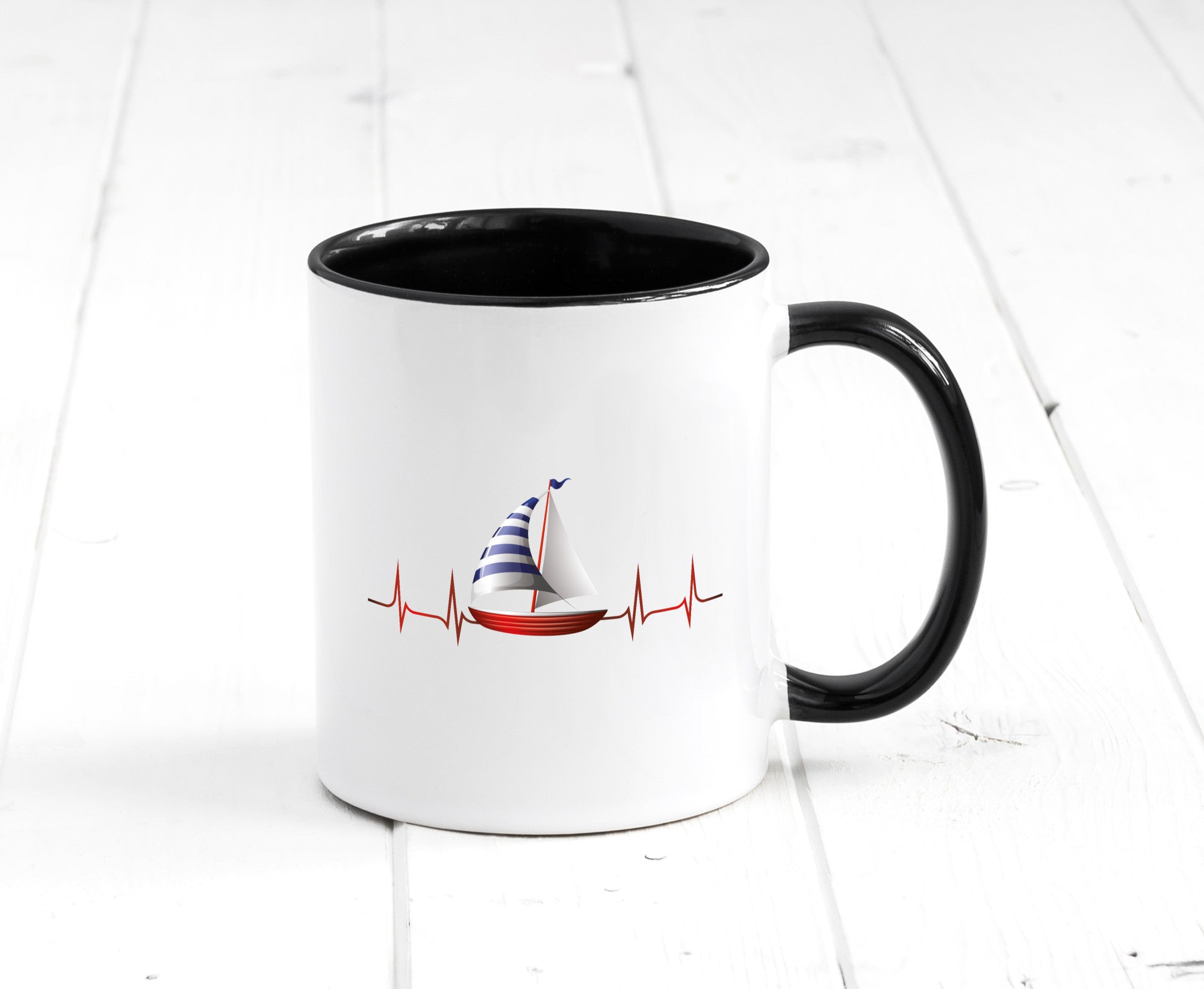 Segelboot Herzschlag | Segler segeln Boot Kapitän Geschenk Humor Geschenkidee