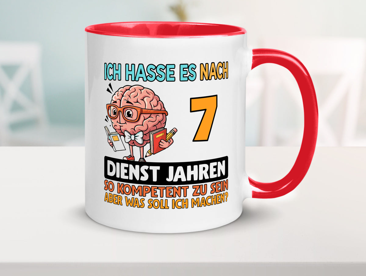 7 Dienstjahre | Arbeit Kompetent lustig Kollegen Büro Geschenk Tasse
