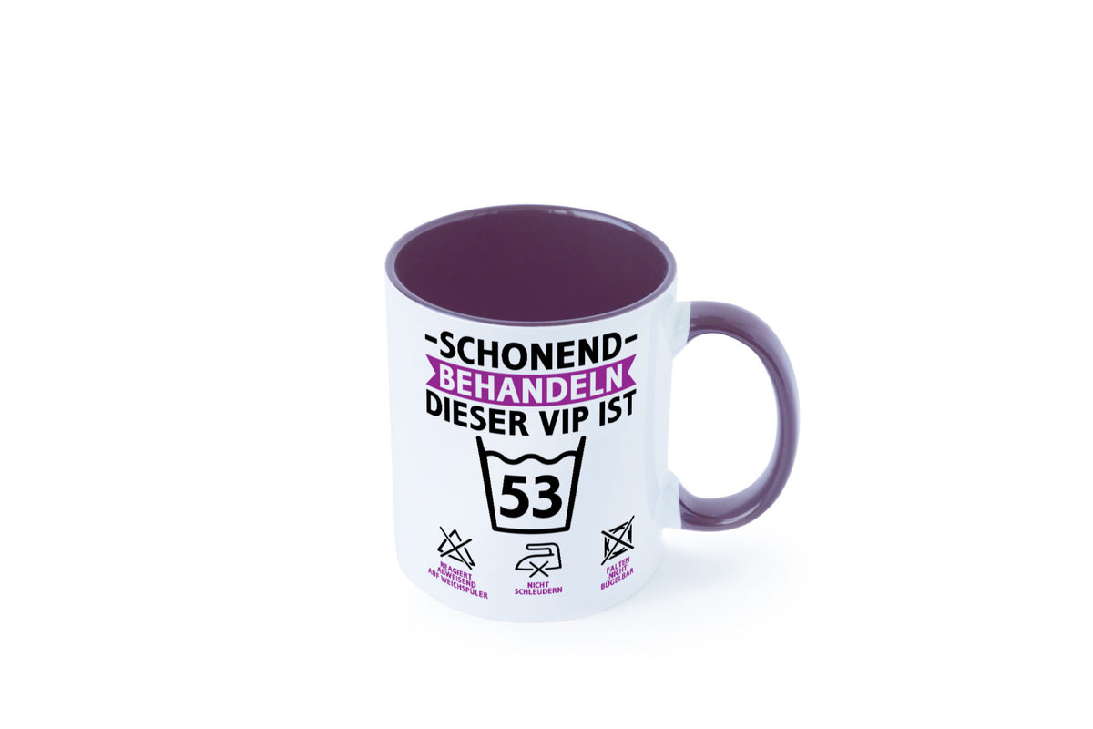53 Geburtstag | schonend behandeln Jahre v2 lustiger Spruch Geschenk Tasse