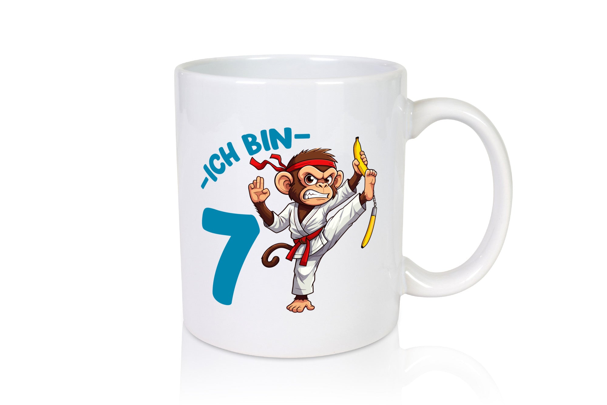 Ich bin 7 | 7. Geburtstag Karate Kampfsport Affe Humor Geschenkidee Tasse