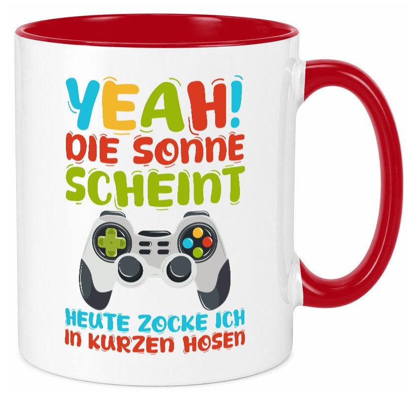 Sommer | in Kurze Hosen Zocken Zocker Gamer lustig Humor Geschenkidee Geschenk Tasse