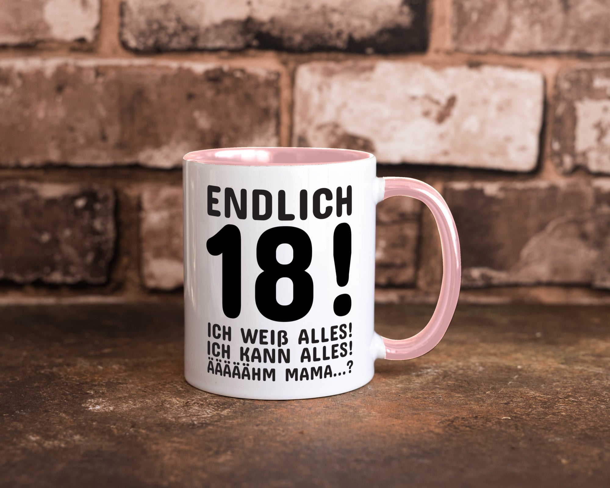 Endlich 18 | Geburtstag Tasse volljährig Erwachsen lustig Geschenkidee Geschenk