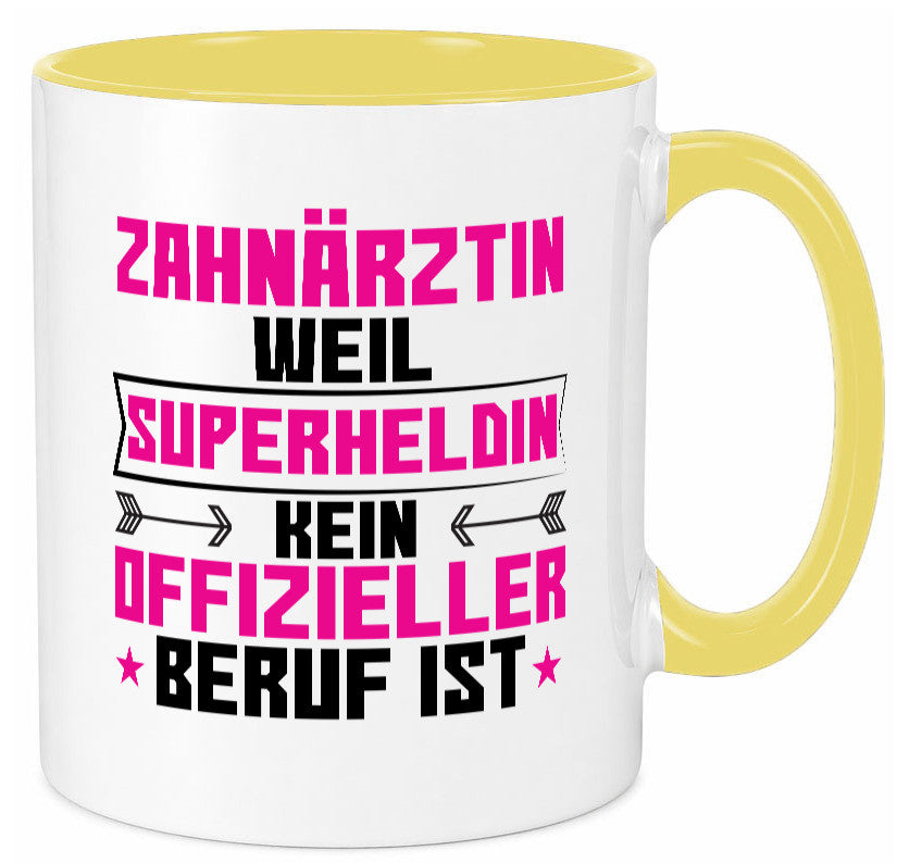 Superheldin Zahnärztin | Zahnmedizin Beruf Geschenkidee Arbeit Kollegen Büro Tasse