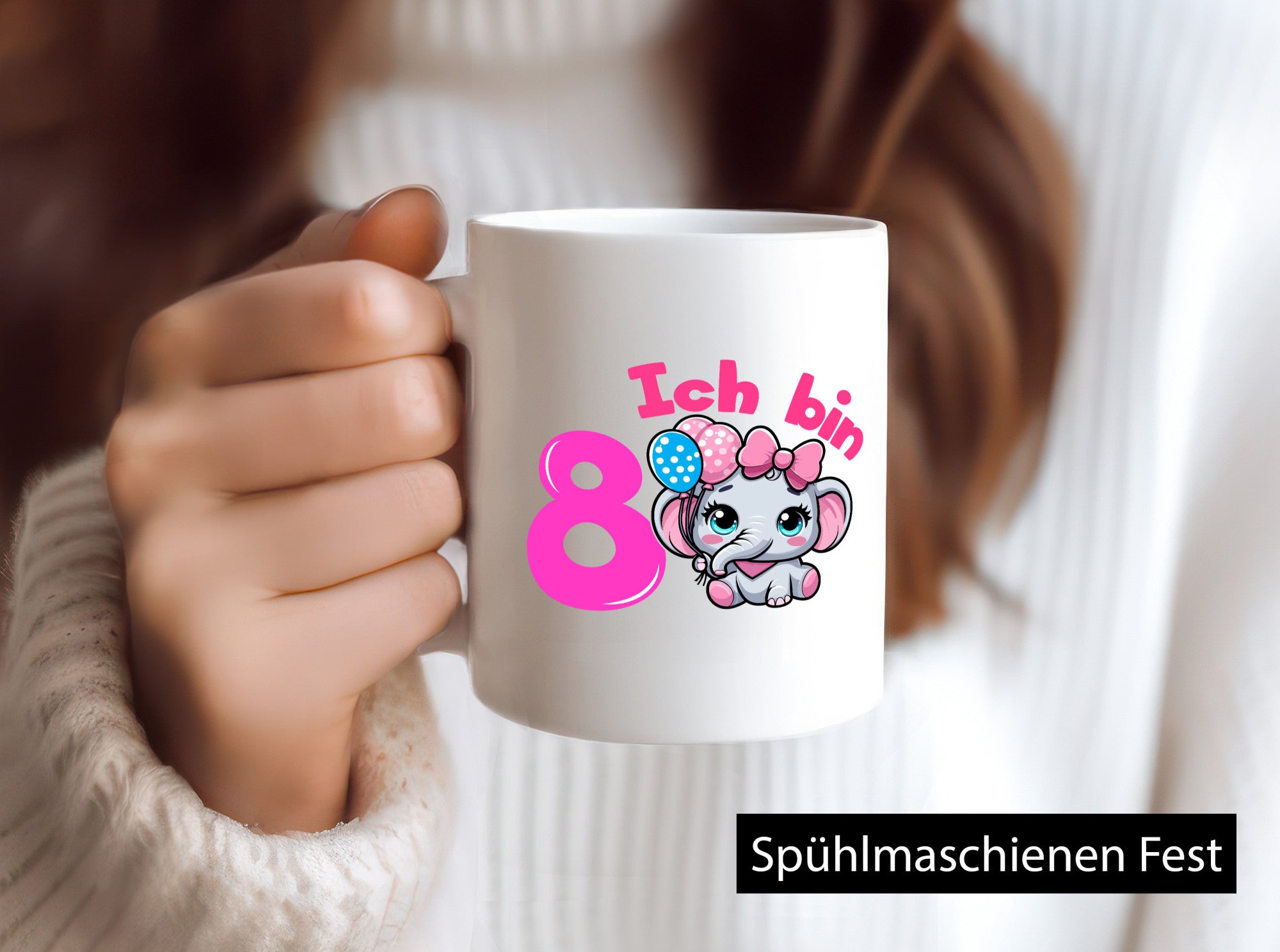 8. Geburtstag | 8 Jahre Elefant Mädchen Humor Geschenkidee Tasse