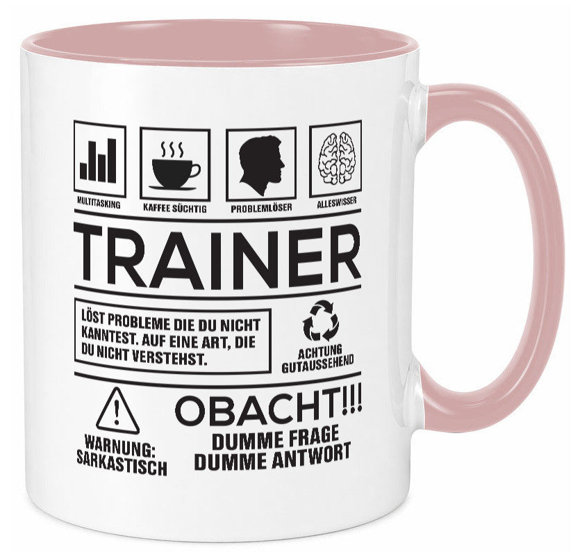 Achtung Probleme Trainer | Verein Sport lustig Humor Geschenkidee Geschenk Tasse