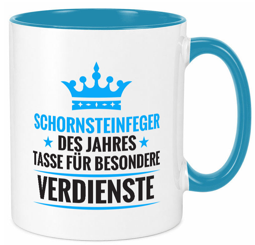 Besonderer Verdienst: Schornsteinfeger | Kaminkehrer Geschenkidee Humor Tasse