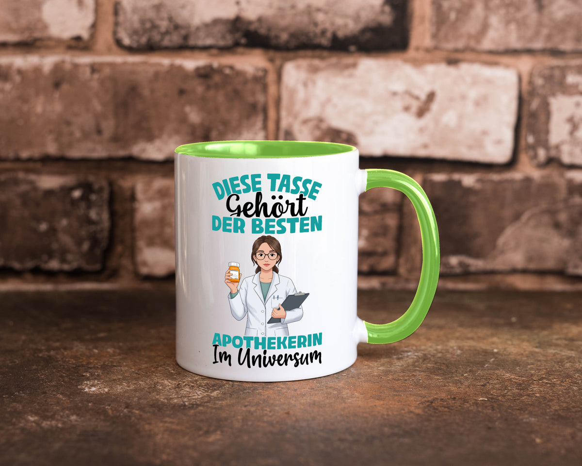 Im Universum: Apothekerin | Apotheke Pharmazie lustiger Spruch Geschenk Humor Tasse