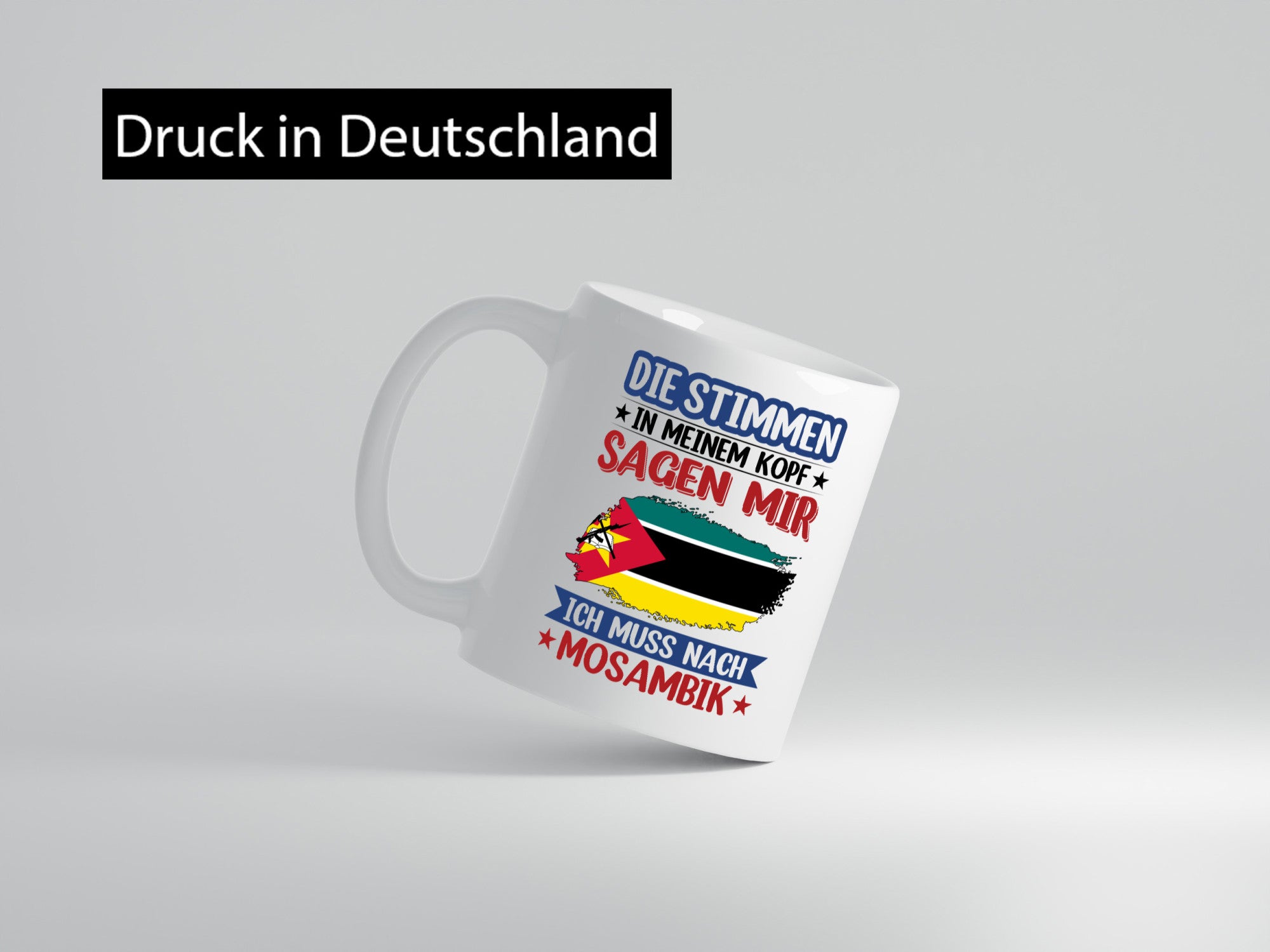 Mosambik | Urlaub Stimmen in meinem Kopf Traumland Humor Geschenkidee Tasse