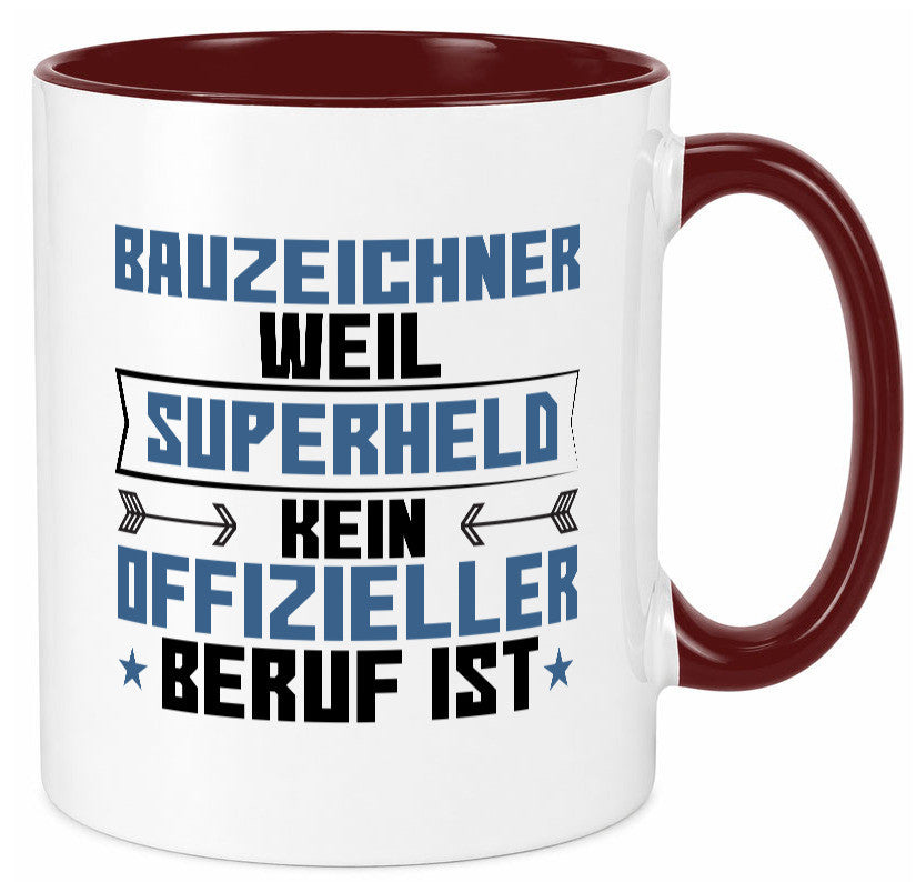 Superheld Bauzeichner | Zeichner Geschenk Humor Geschenkidee lustiger Spruch Tasse