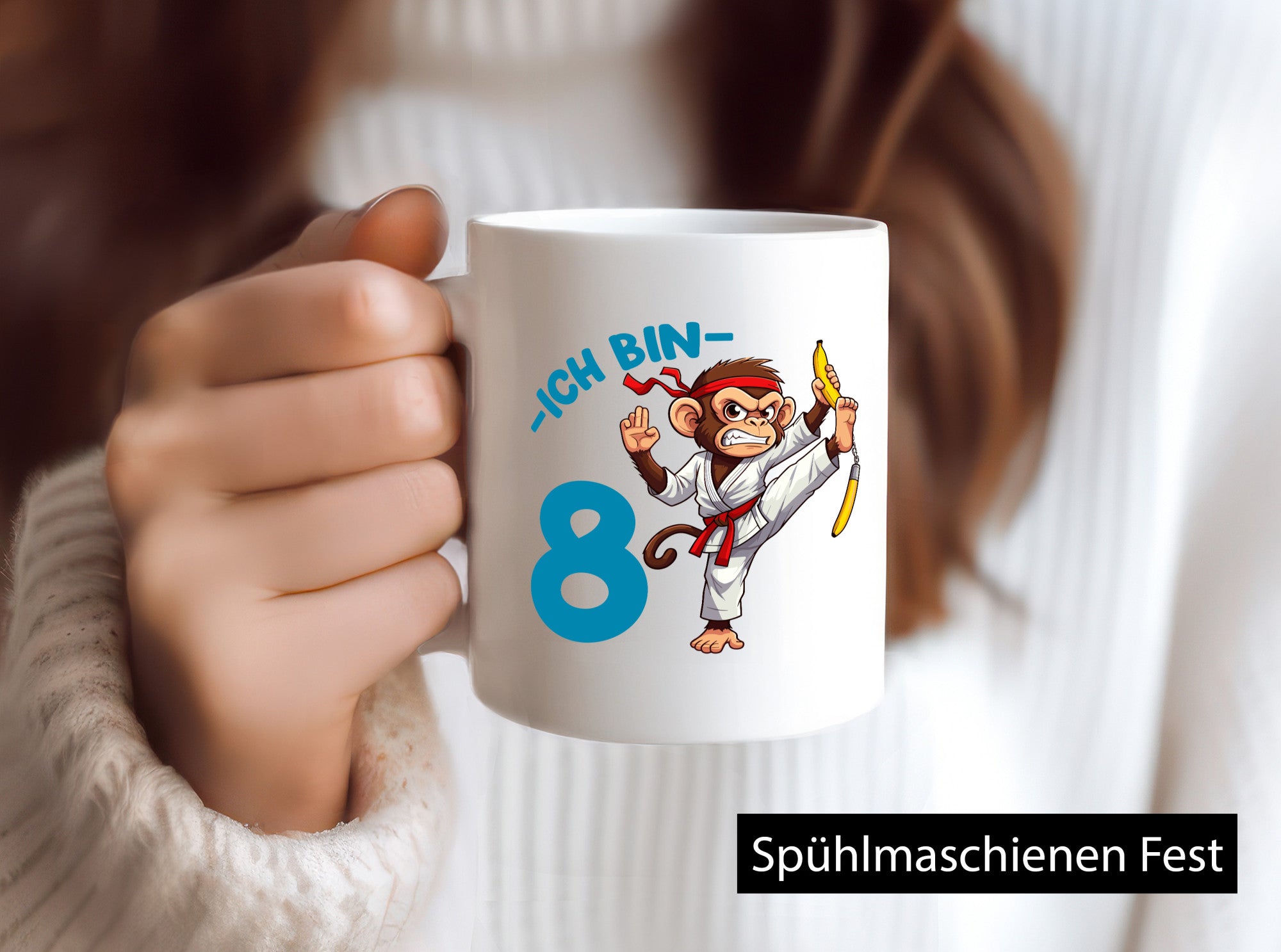 Ich bin 8 | 8. Geburtstag Karate Kampfsport Affe lustiger Spruch Geschenk