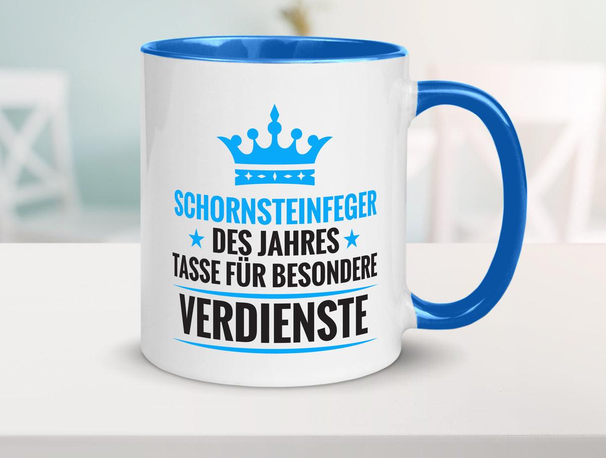 Besonderer Verdienst: Schornsteinfeger | Kaminkehrer Geschenkidee Humor Tasse