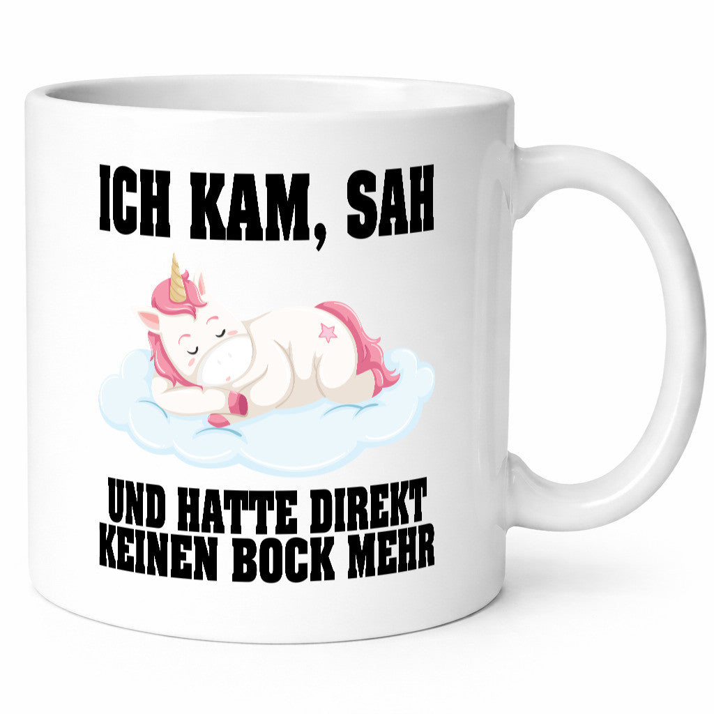 Ich kam, sah hatte direkt keinen Bock | Einhorn Schlafen lustiger Spruch
