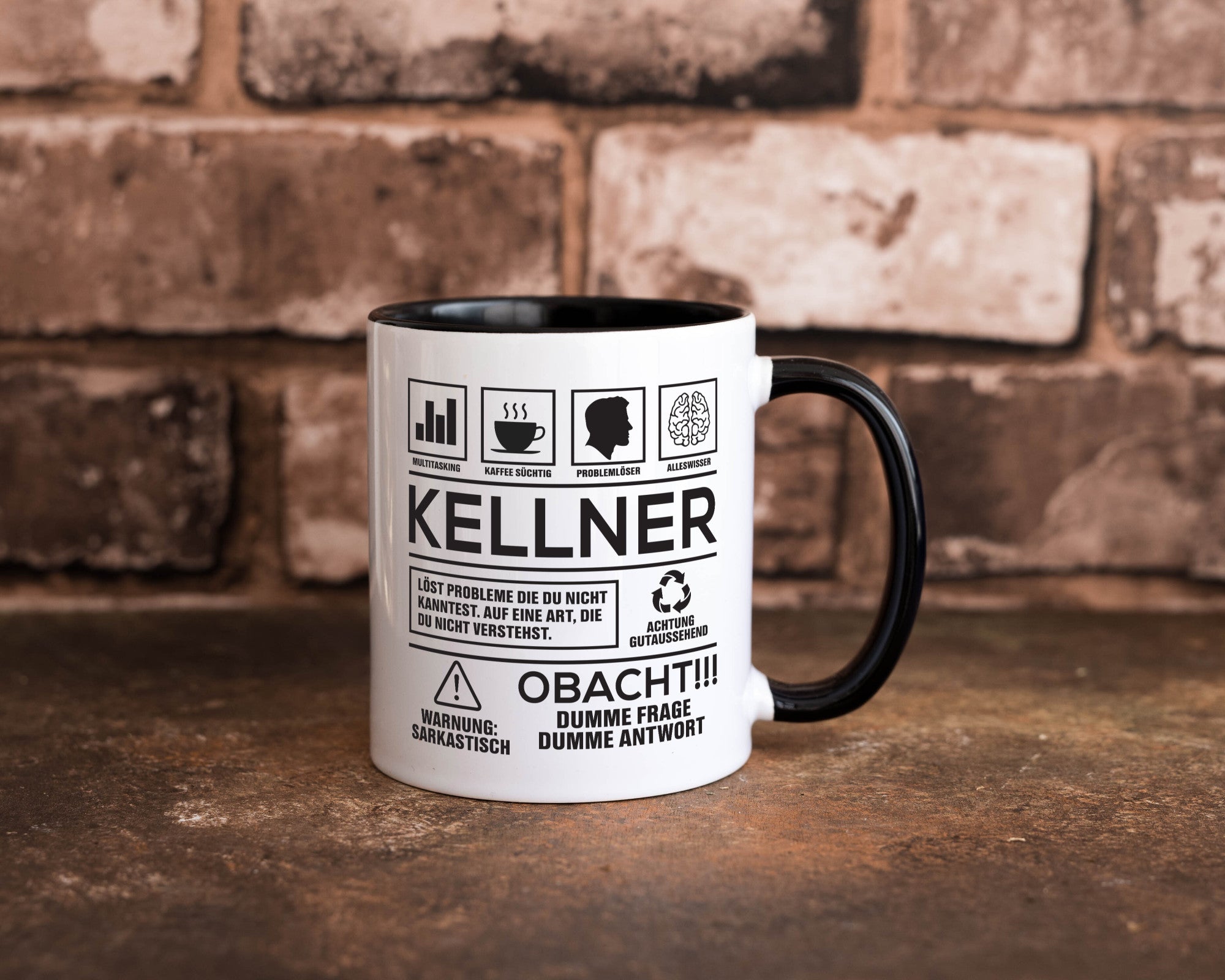 Achtung Probleme Kellner | kellnern Bedienung lustiger Spruch Geschenk Humor