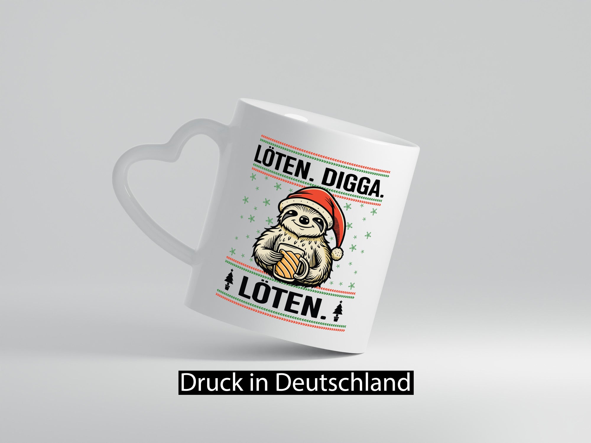 Löten Digga | Ugly Christmas Faultier mit Bier Humor Tierliebhaber Geschenkidee