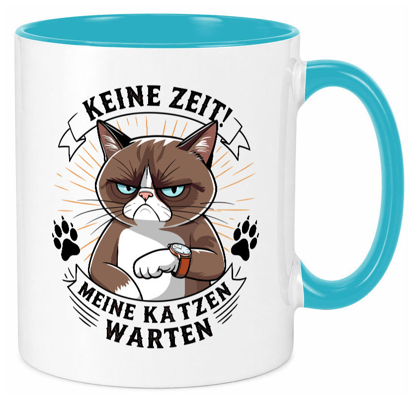 Keine Zeit meine Katzen Warten | Schwarze Katze Geschenkidee Tierliebhaber