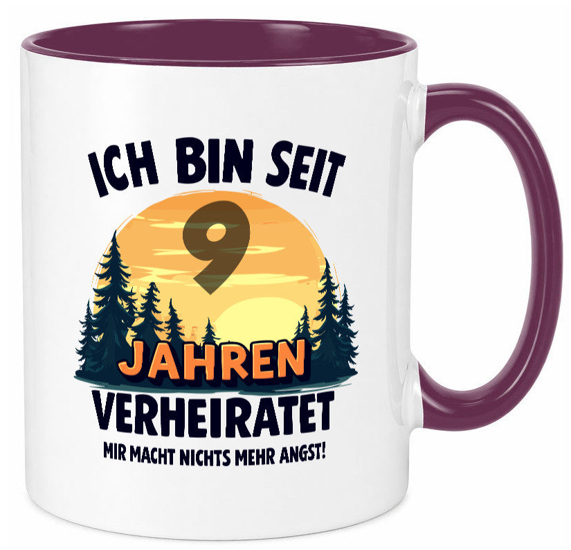 Ich bin Verheiratet | 9. Hochzeitstag Ehepaar v2 Geschenkidee Humor Tasse