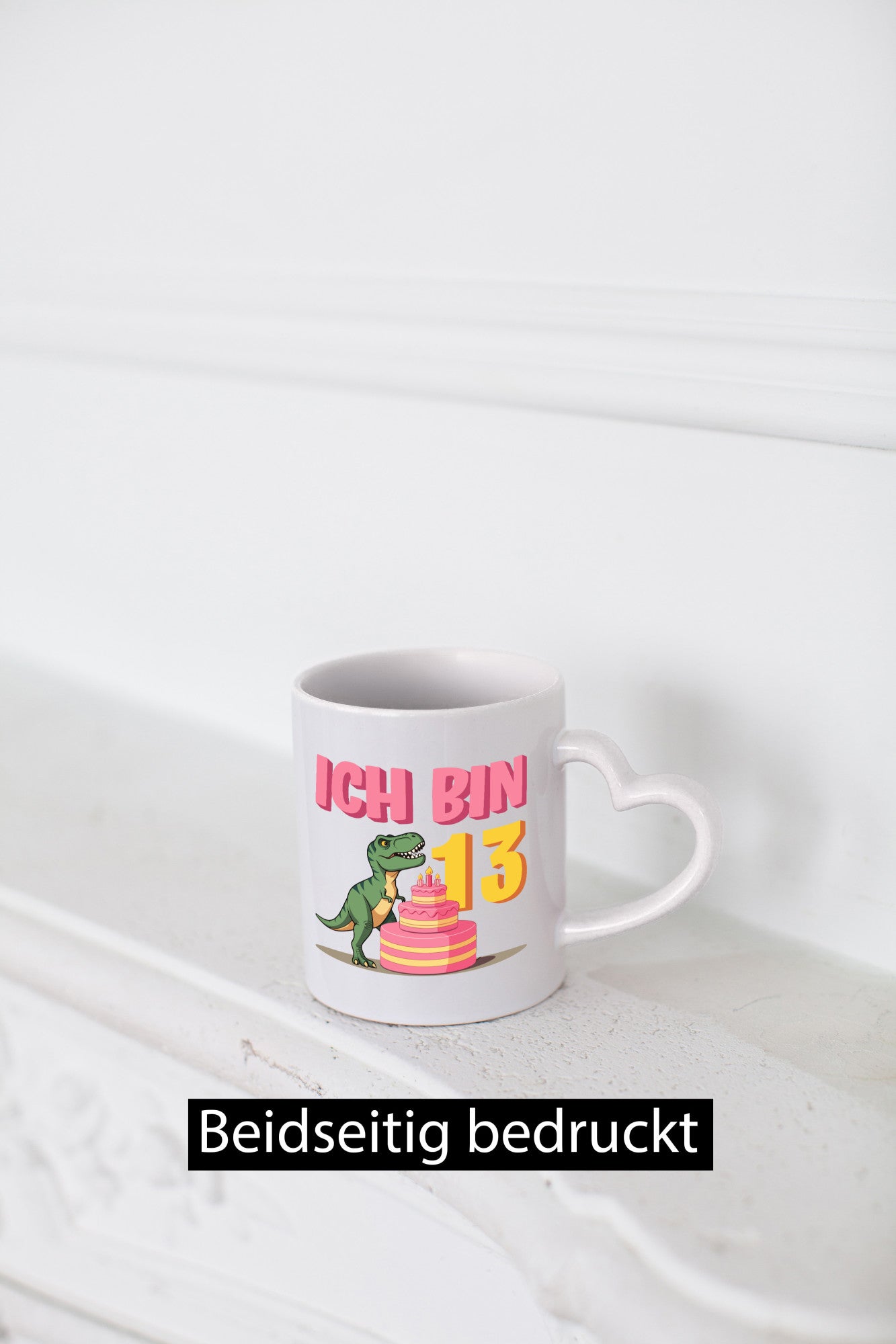 13 Geburtstag | Jahre Dinosaurier mit Kuchen Humor Geschenkidee Tasse