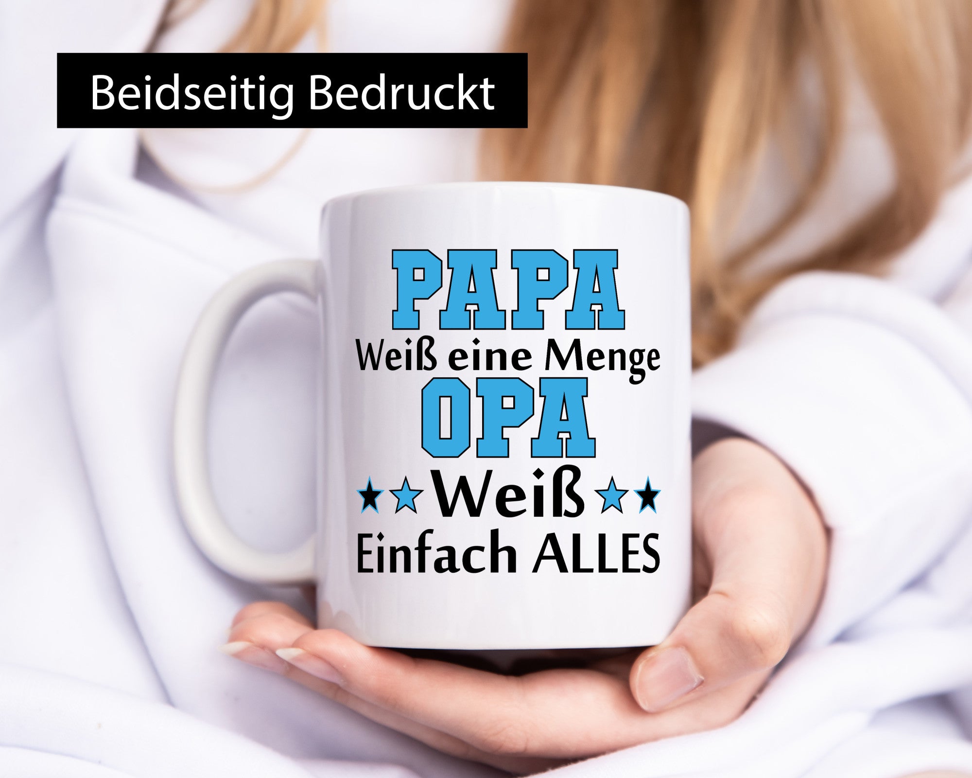 Papa weiß eine Menge, Opa alles | Sterne lustig Familie Geschenkidee Geschenk