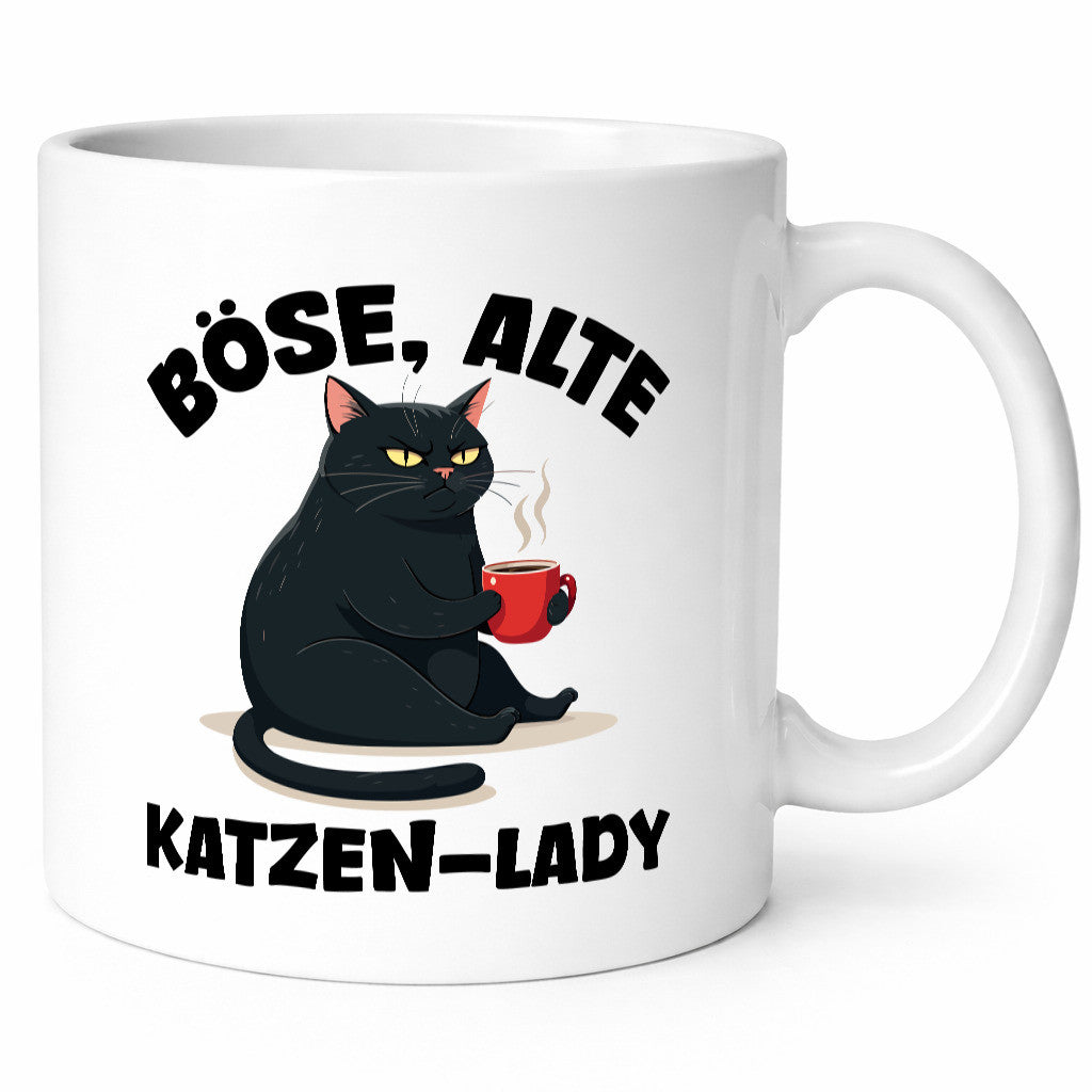 Böse alte Katzen Lady | Schwarze Katze lustiger Spruch Geschenk Tierliebhaber