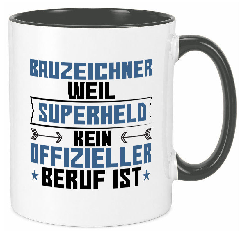 Superheld Bauzeichner | Zeichner Geschenk Humor Geschenkidee lustiger Spruch Tasse