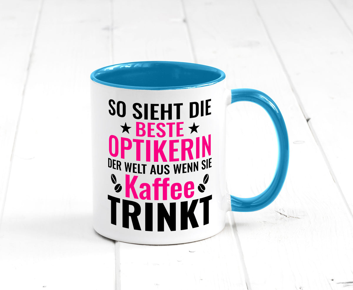 Kaffee trinkt: Optikerin | Augenoptik Geschenkidee Humor Tasse