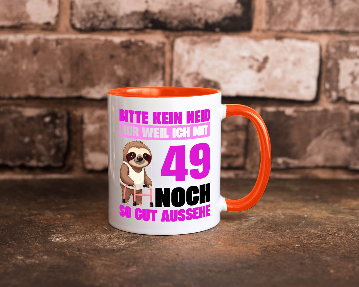 49. Geburtstag | Bitte kein neid Faultier 49 Jahre Humor Geschenkidee Tasse