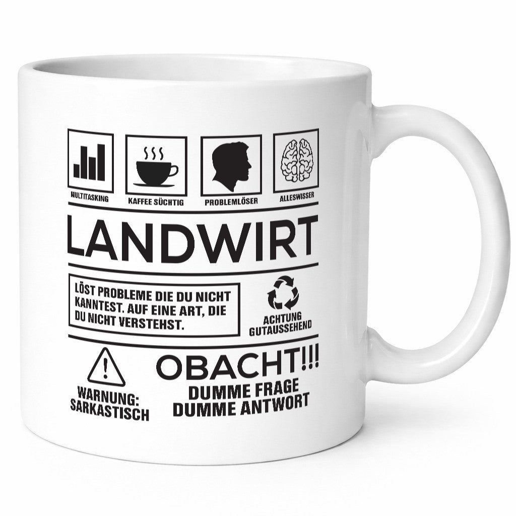Achtung Probleme Landwirt | Bauer Landwirtschaft Geschenkidee Humor Tasse