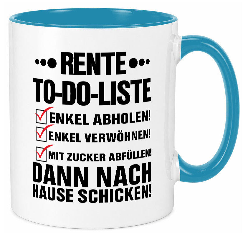 Rente To-Do-Liste | Rentner Tasse Enkel verwöhnen Geschenk Ruhestand Jubiläum