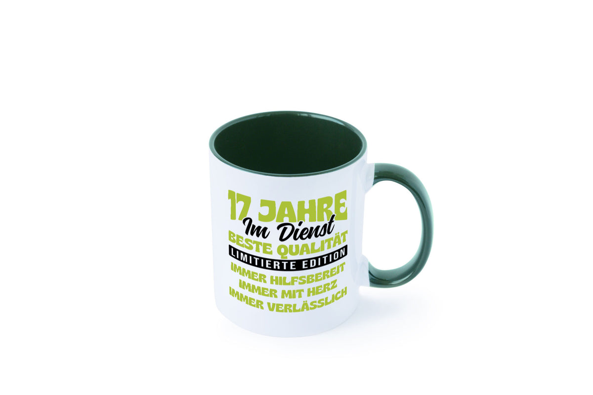 17 Jahre im Dienst | Jubiläum Arbeit v4 Geschenk Kollegen Büro lustiger Spruch Tasse