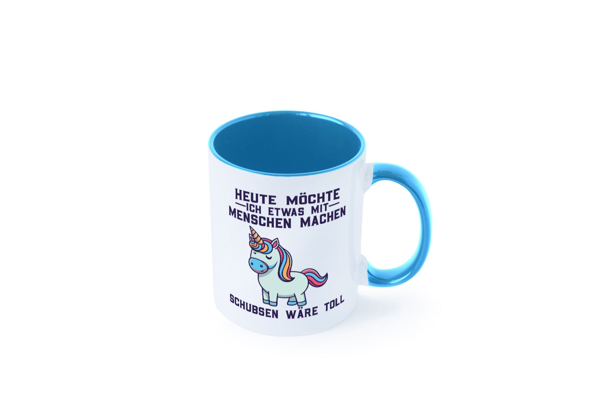 Heute möchte ich Menschen schubsen | Einhorn v2 Geschenk Humor Geschenkidee