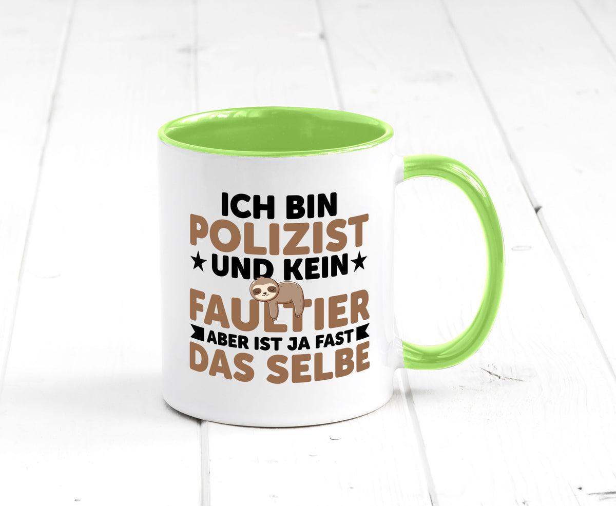 Ich bin kein Faultier: Polizist | Polizei v2 lustig Tierliebhaber Humor Tasse