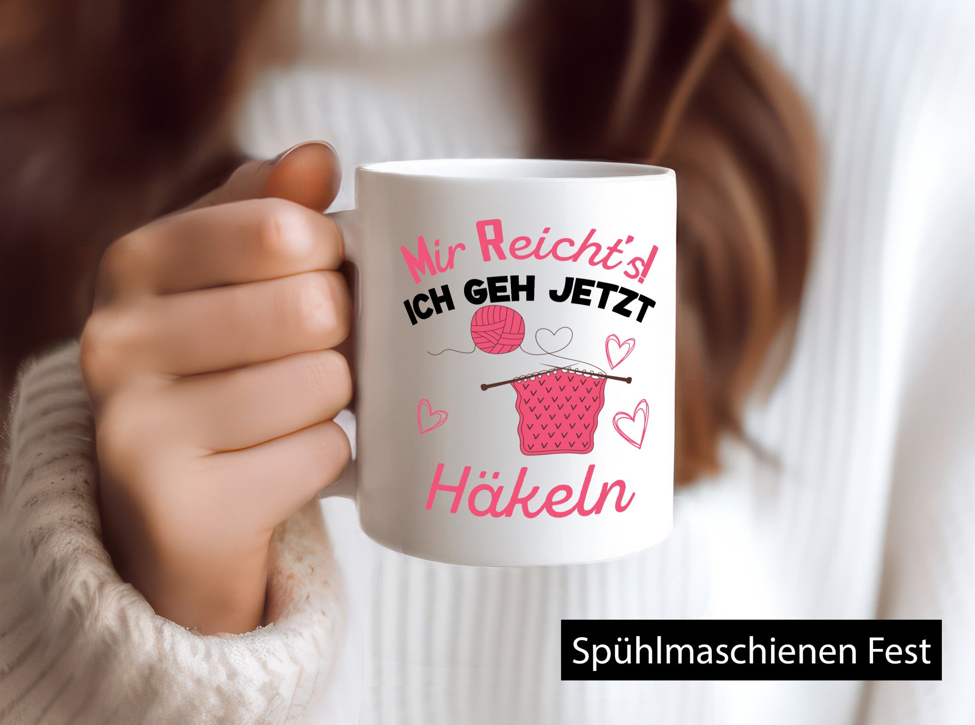 Mir reicht ich geh jetzt Häkeln | Wolle lustig Humor Geschenkidee Geschenk Tasse