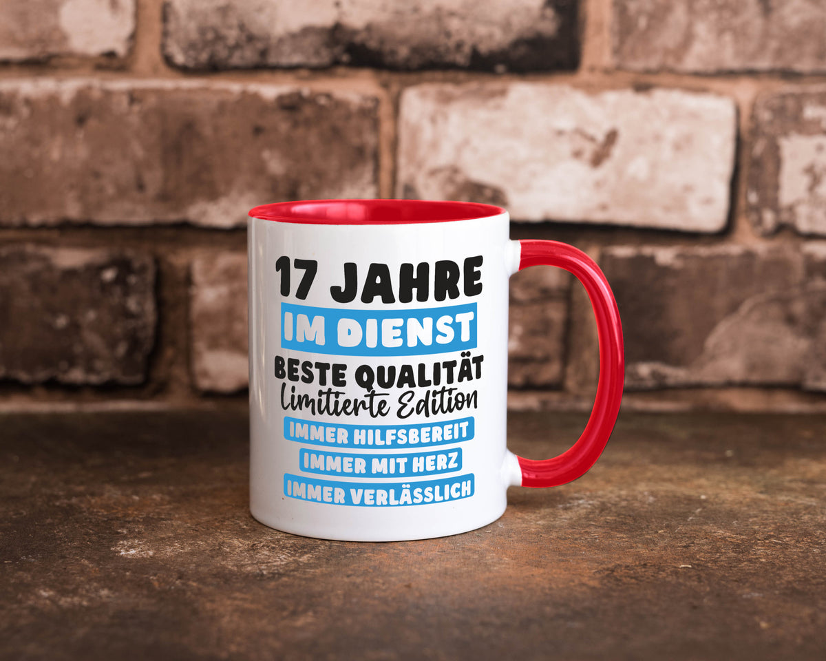 17 Jahre im Dienst | Jubiläum Arbeit v6 Humor Kollegen Büro Geschenkidee Tasse