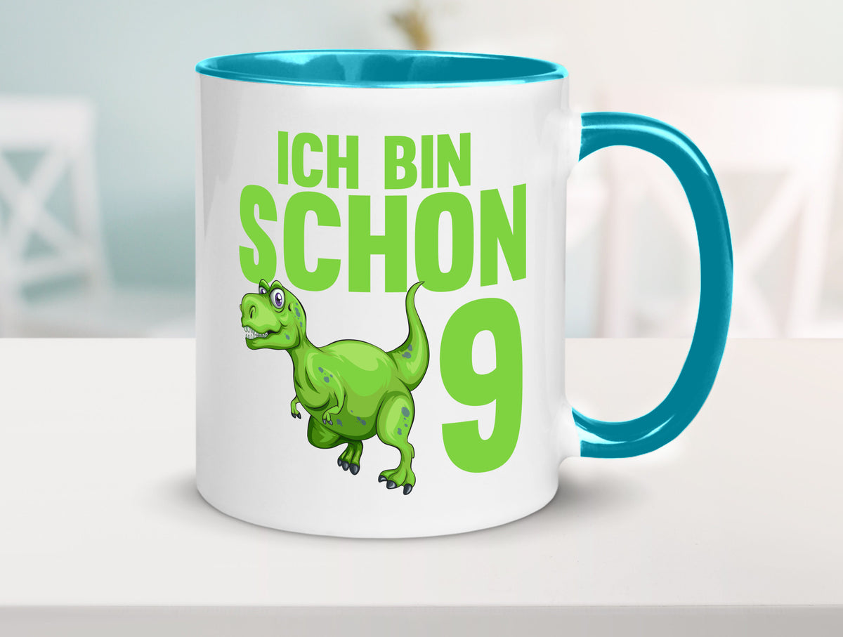 9. Geburtstag | 9 Jahre Dino Dinosaurier Geschenkidee Humor Tasse