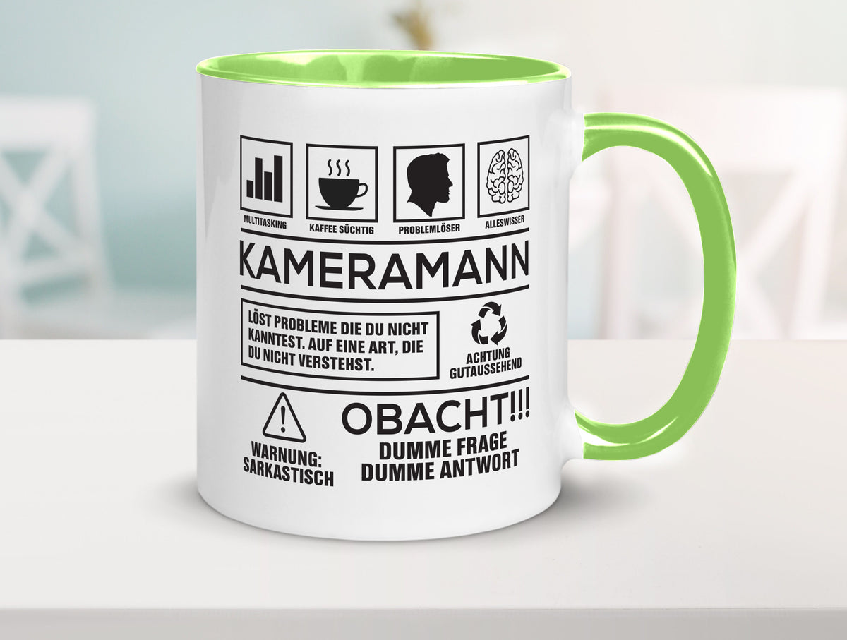 Achtung Probleme Kameramann | Kamera lustiger Spruch Geschenk Humor Tasse