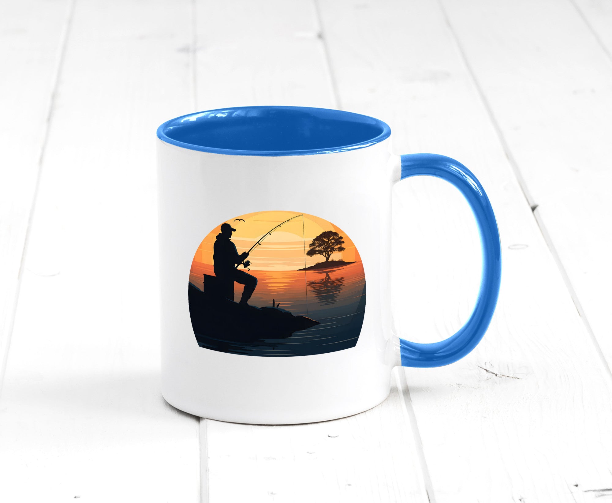 Angler | Sonnenuntergang Fischer Fische Angeln v2 Geschenk Humor Geschenkidee