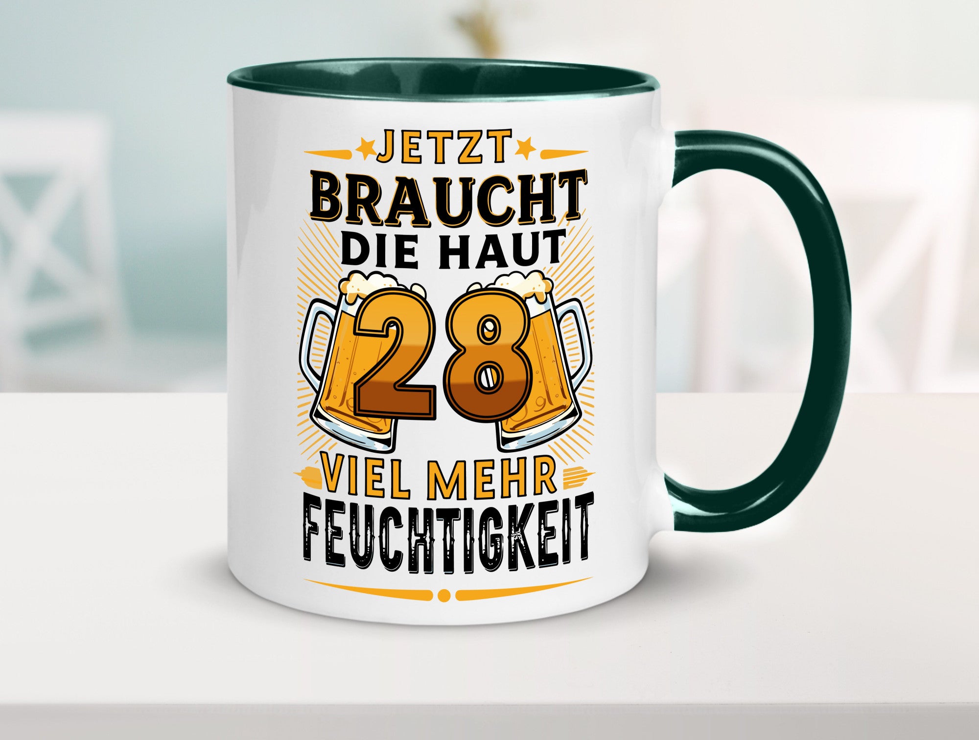 28 braucht die haut mehr Feuchtigkeit | 28. Geburtstag Humor Geschenkidee Tasse
