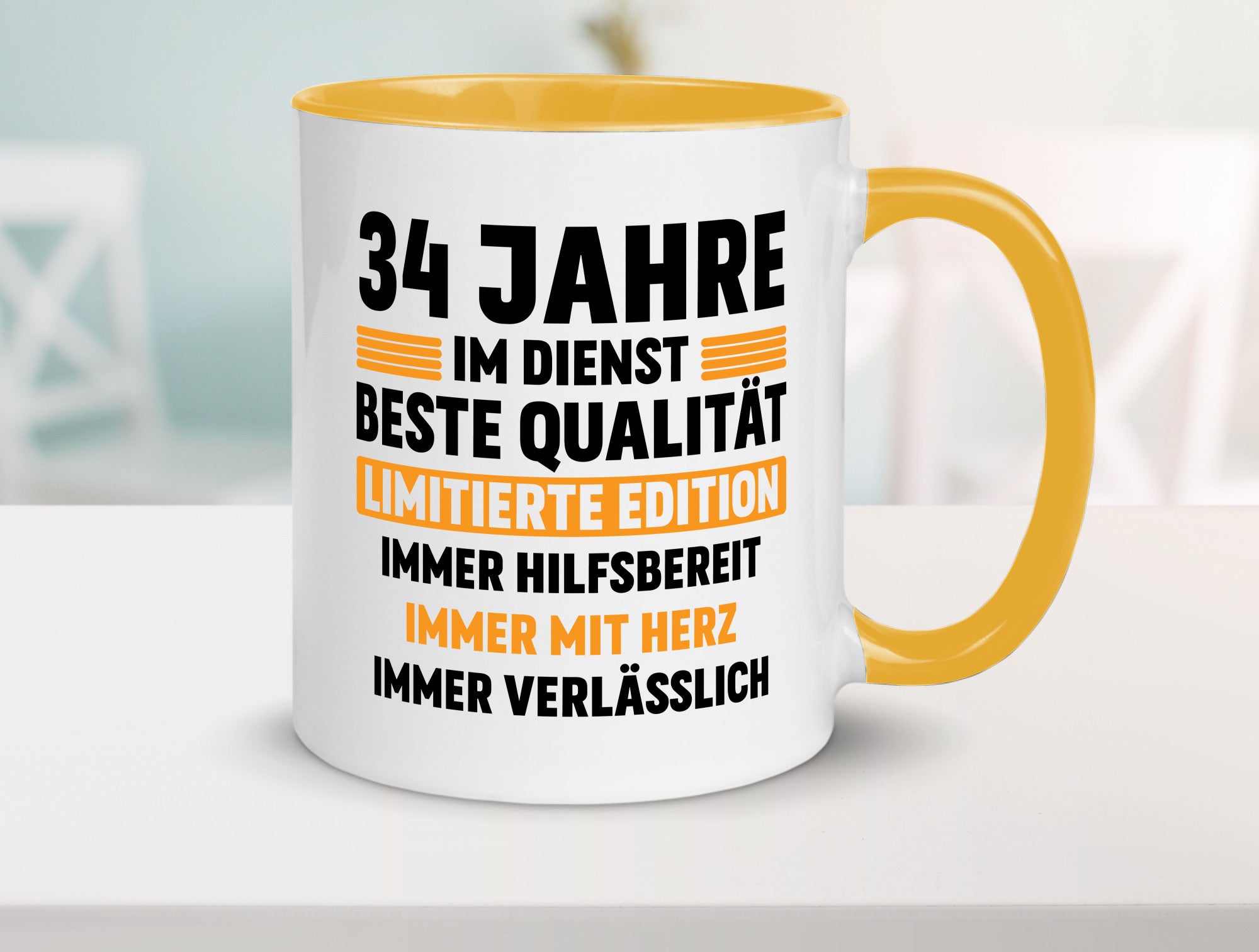 34 Jahre im Dienst | Jubiläum Arbeit v2 Humor Kollegen Büro Geschenkidee Tasse