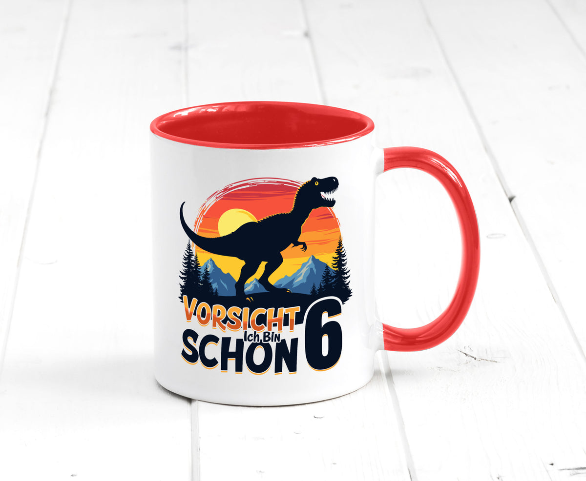 6. Geburtstag | 6 Jahre Dinosaurier Geschenkidee Humor Tasse